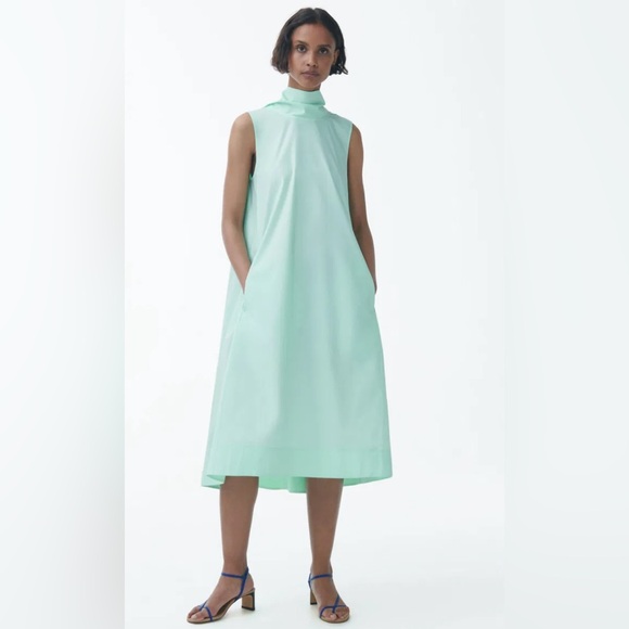 COS mint green organic cotton a-line dress - Picture 1 of 4